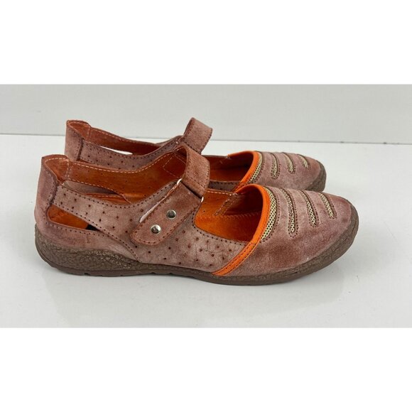 Bernie Mev Raizo Mary Jane Orange  Leather Shoes Size 39 US 8 - Picture 3 of 8